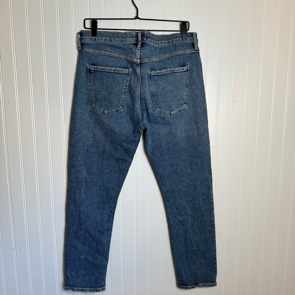 AGOLDE Toni Mid Rise Straight Leg Medium Wash Blue Button Fly Jeans Size 30 - Picture 2 of 9